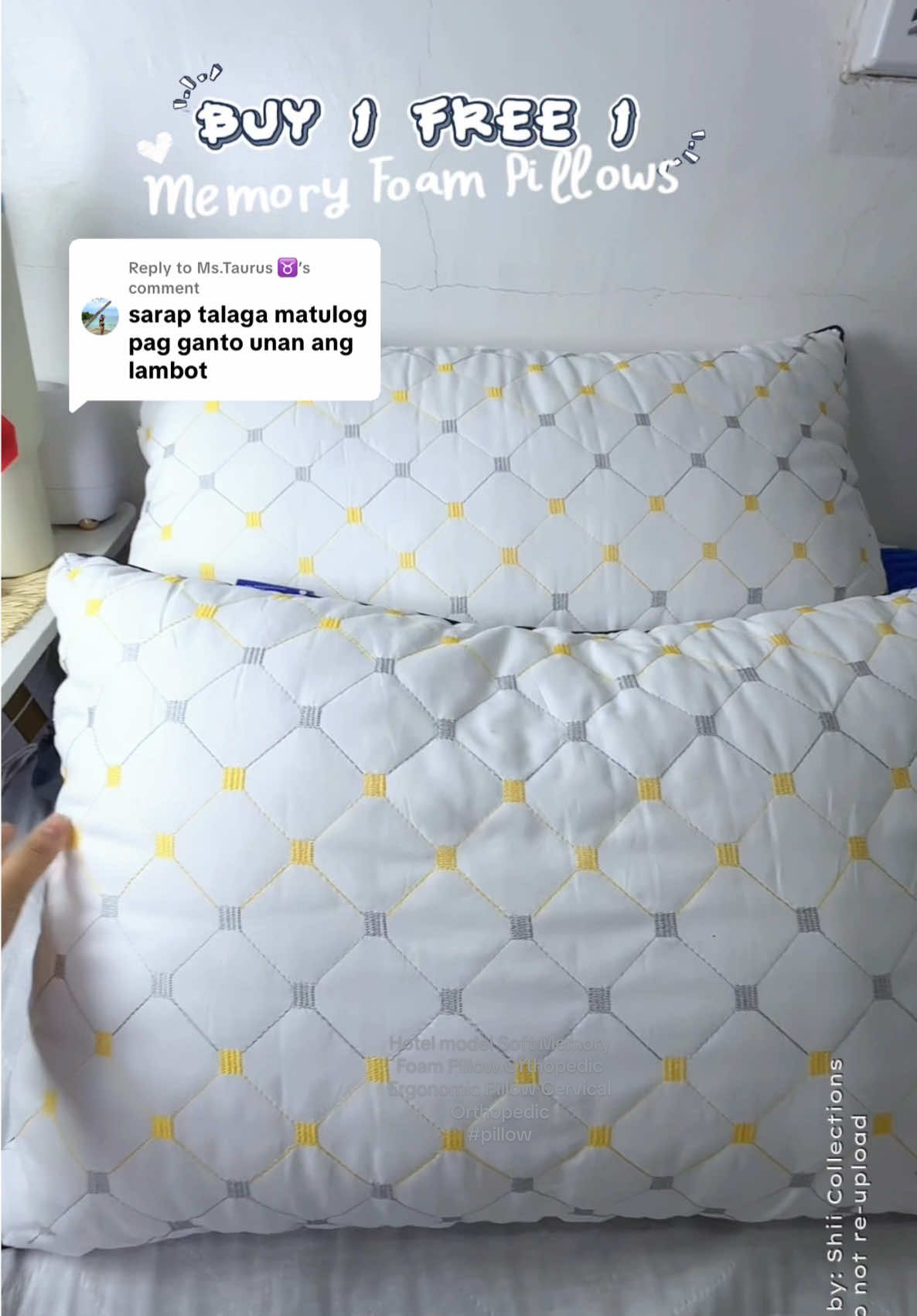 Replying to @Ms.Taurus ♉️  Hotel model Soft Memory Foam Pillow Orthopedic Ergonomic Pillow Cervical Orthopedic #pillow #buy1take1pillow #softpillow #memoryfoampillow #hotelpillows