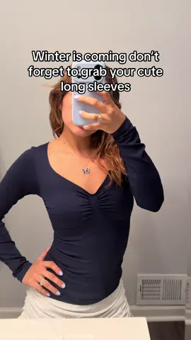 Love me a cute warm top that’s great for any occasion. Flattering ribbed effect makes it worth it #clothing #longsleeve #comfortable #navyblue #shop 