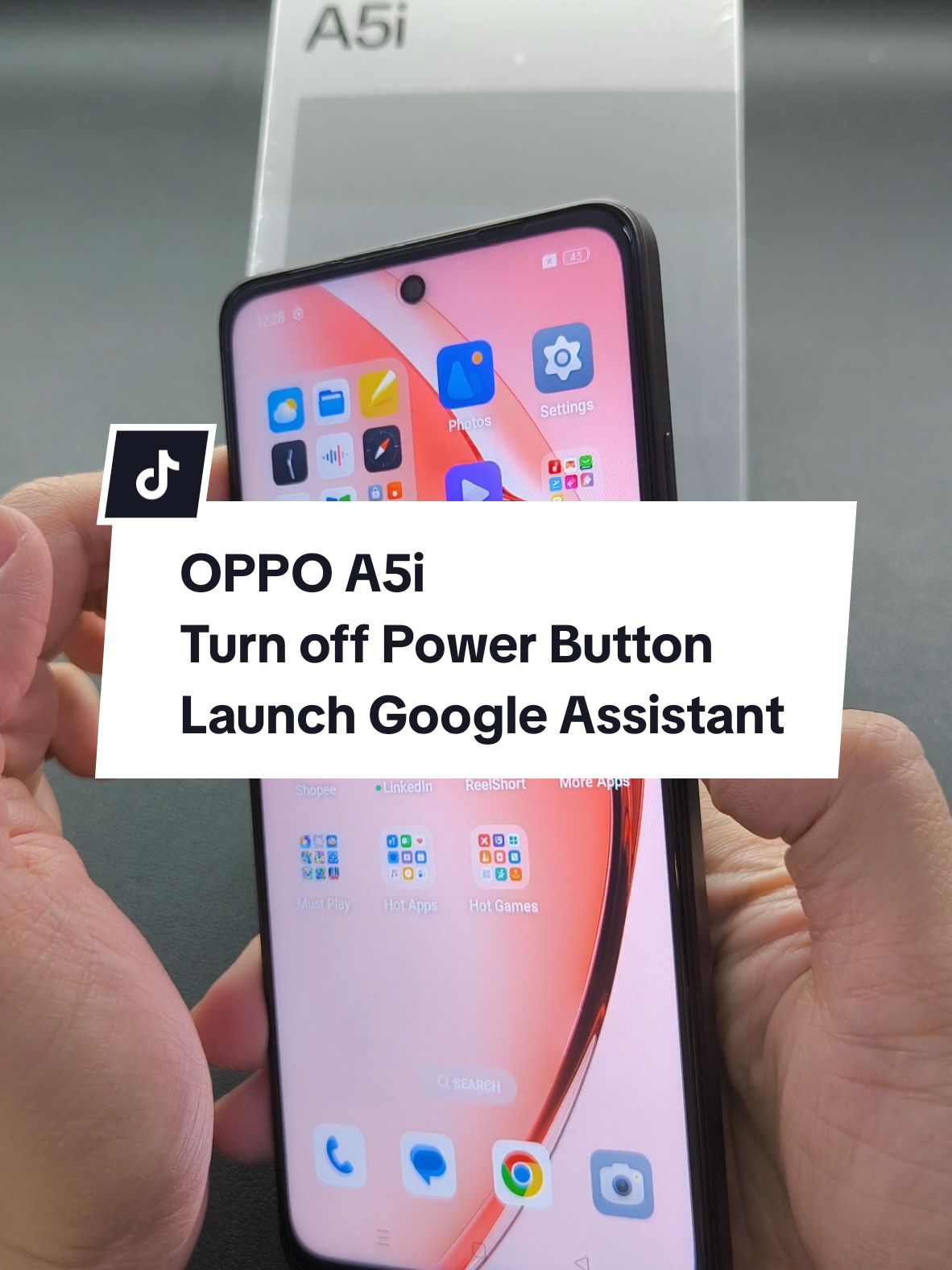 OPPO A5i Turn off Power Button Launch Google Assistant