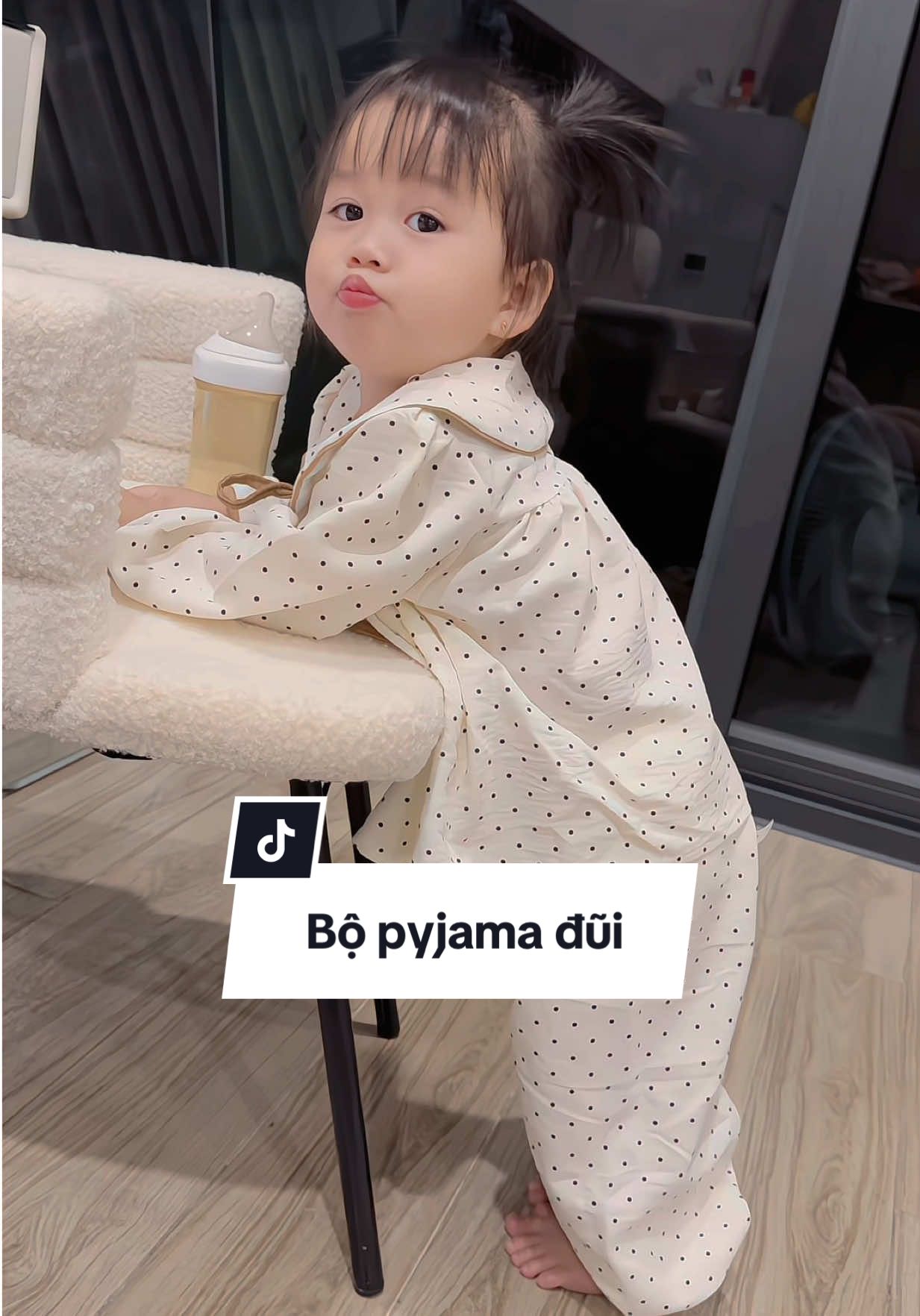 Bộ pyjama thô đũi cho các bé gái ngoan xinh iu #win #lehaimy #fyp 