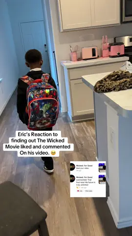 Thank you everyone who liked and commented positively on his video and thank you @Wicked: For Good you literally made my baby’s day! 🥹❤️ #fyp #wickedmovie #defyinggravity #momandson #theaterkid 