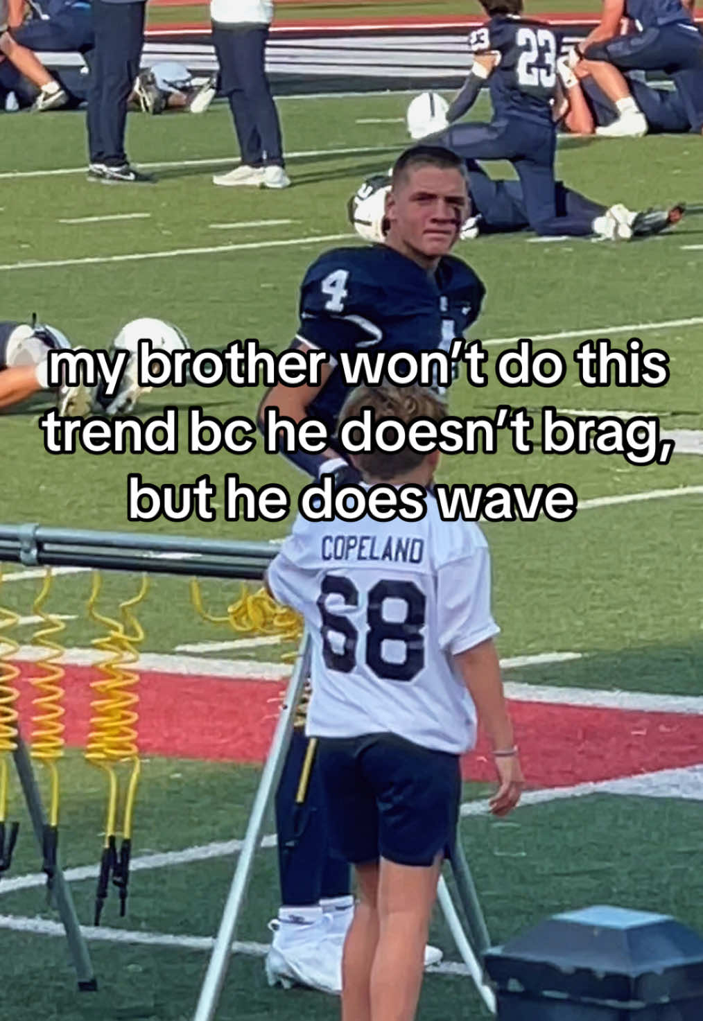 Hi milky, we’re up here cheering you on! #Siblings #trending #footballfridays 