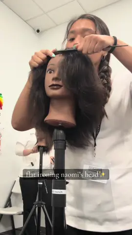 5th day of cosmetology school✂️#fyp #flatiron #futurehairstylist #cosmotology #naomi 