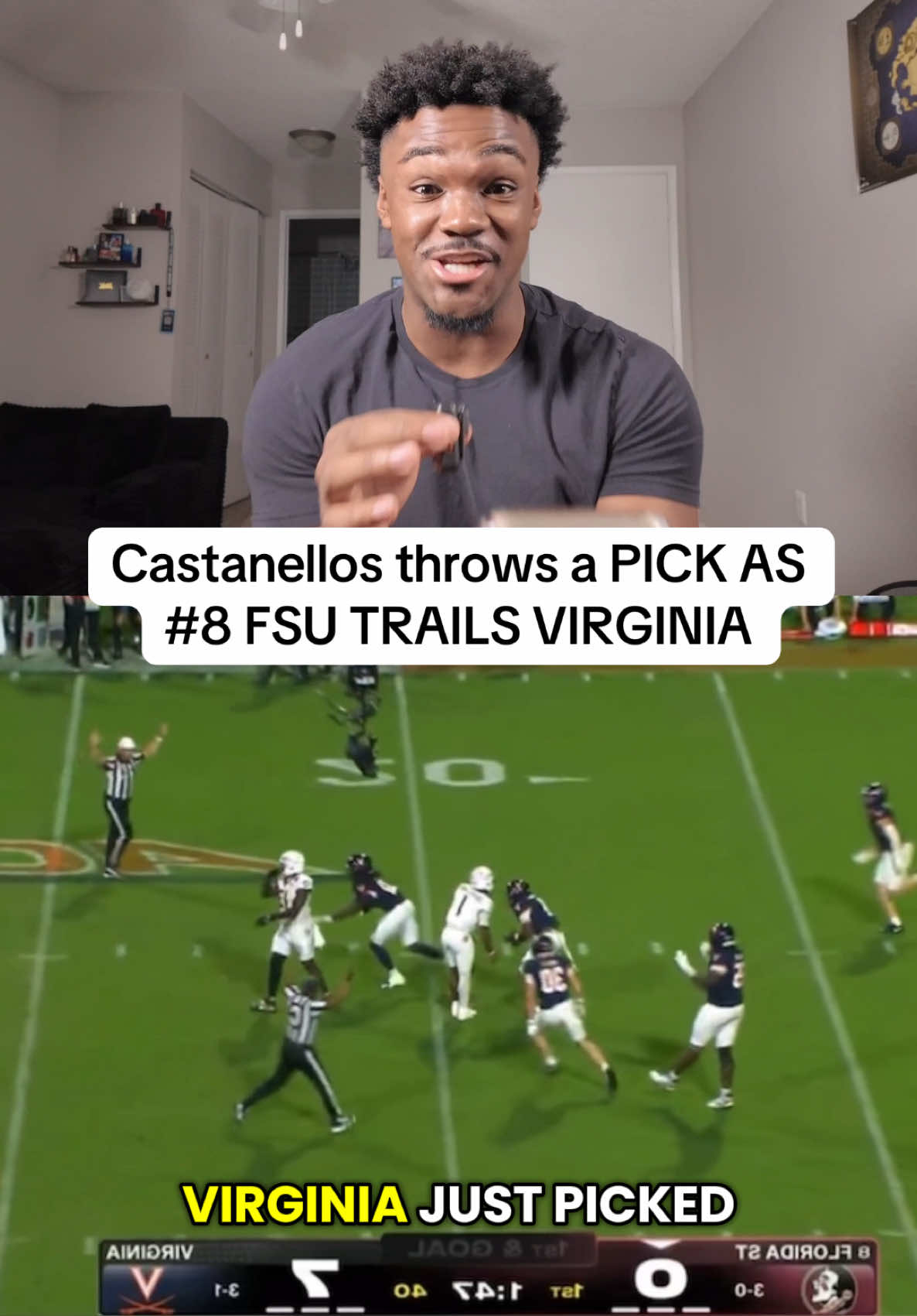 Virginia is giving FSU TROUBLE🫣 #football #CollegeFootball #tiktokcollegefootballcontest #floridastate 