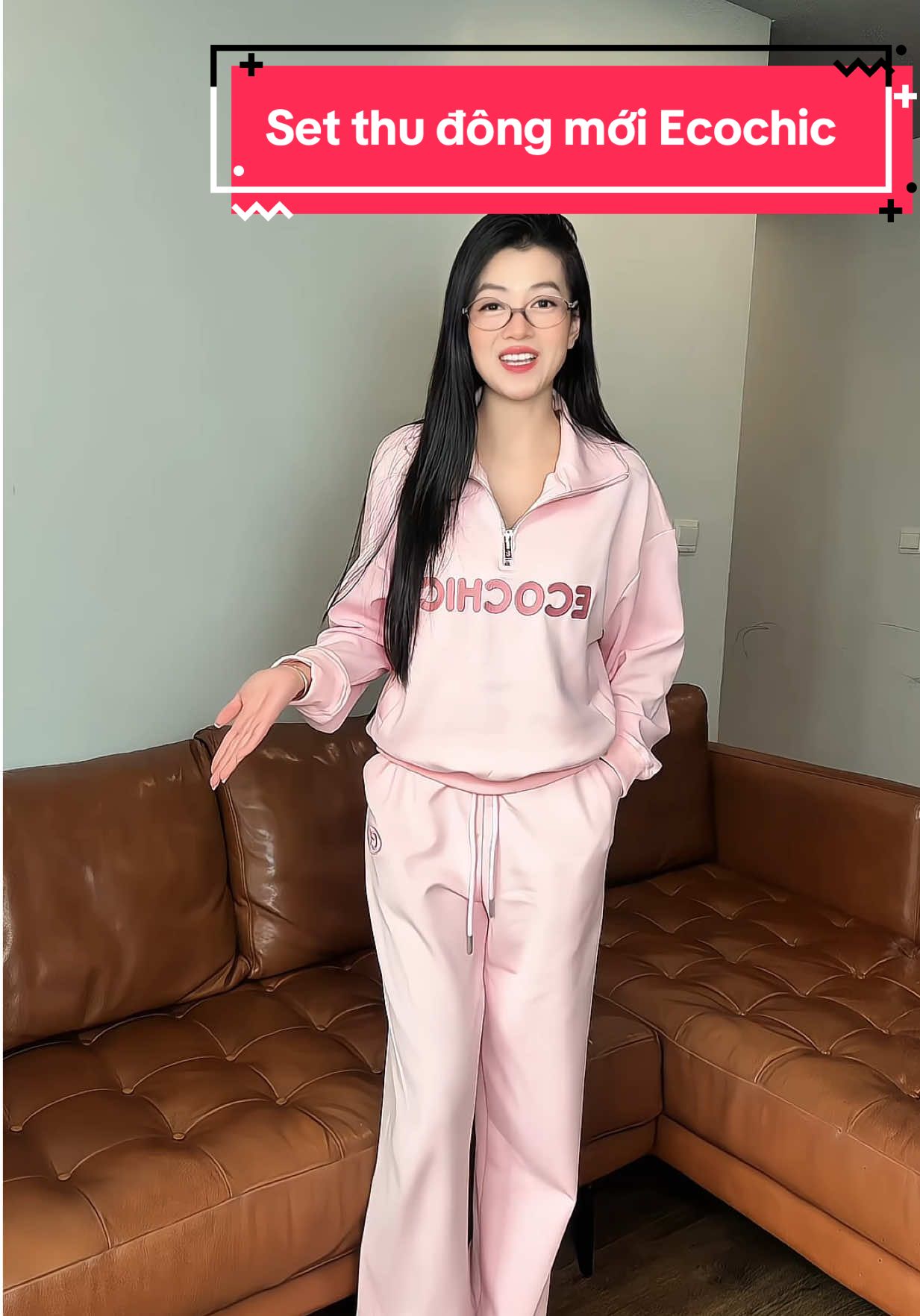 Set hồng hot nhất bst mới thu đông năm nay của Ecochic #setdonu #setthethaonu #setthudong #ecochic #thuyyeuthoitrang 