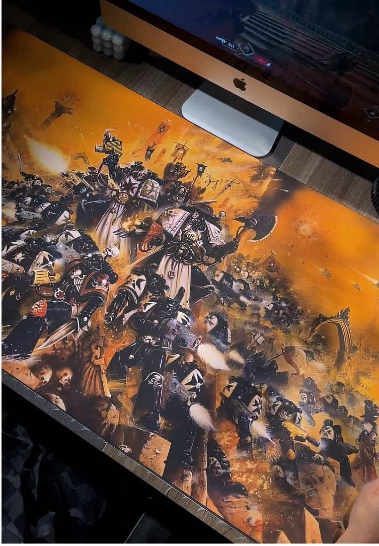 They embody faith and fire 🔥⚔️ bring the Black Templars crusade onto your gaming desk 🎮 #warhammer40k #warhammercommunity #GamingOnTikTok #warhammer40kmeme #deskmatsetup 