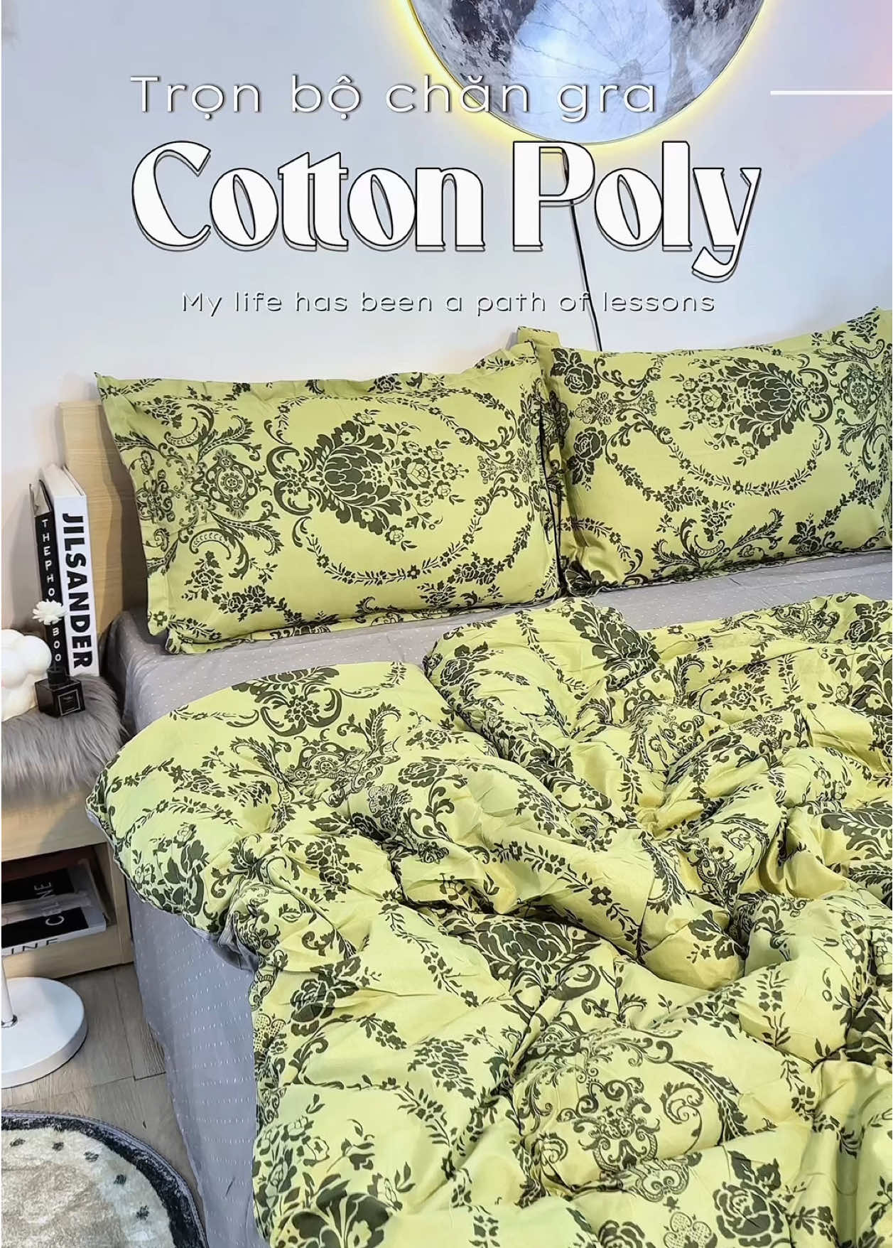 Trọn bộ chăn gra 5 món cotton poly, hoạ tiết sang trọng - mát mắt ✨🍃 #changragoi #cottonpoly #drapcottonpoly #viral #xuhuong 