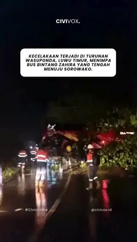 Bus Bintang Zahira kecelakaan di turunan Wasuponda, Luwu Timur, saat menuju Sorowako. Jalan licin diduga jadi penyebab insiden. #Kecelakaan #BusBintangZahira #BeritaTerkini  Sumber Video : Tiktok/75sultansuljum