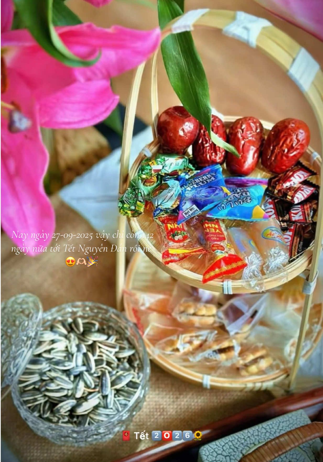 Nay ngày 27-09-2025 vậy là chỉ còn 142 ngày nữa đến Tết Nguyên Đán ❤️🌻🧧#tếtdongđầy #viral #xuânbinhngọ2026 #tuổithơ #tết2026 