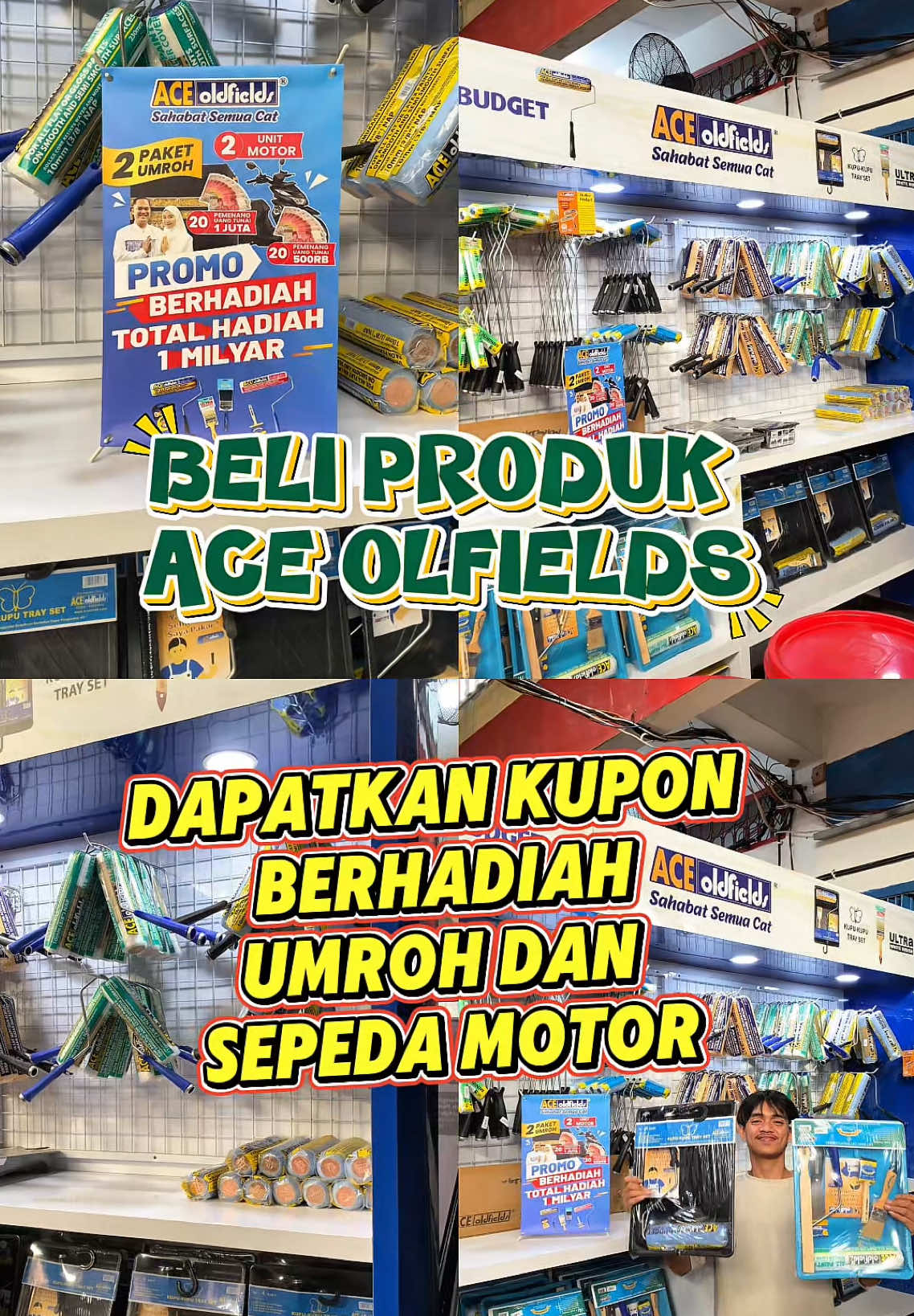 PROMO KHUSUS MEMBER SPESIAL ANNIVERSARY  ⭐️MINIMAL TRANSAKSI SENILAI 5.000.000 TERMASUK PEMBELIAN PRODUK ACE OLDFIELDS  ⭐️ DAPATKAN POINT REGULER SENILAI 50.000 + EXTRA VOUCHER  ⭐️ DAPATKAN KUPON BERHADIAH BERUPA : ✨ 2 PAKET UMROH ✨ 2 UNIT MOTOR UNTUK SETIAP 20 PEMENANG  PERTAMA MENDAPATKAN SENILAI 1.000.000 RUPIAH DAN 500.000 RUPIAH PROMO BERLAKU UNTUK MEMBERSHIP DAN TRANSAKSI NON TUNAI @Sukses Bangunan #suksesbangunanmks #bahanbangunan #murahberkualitas #viralvideo #fypdonggggggg 