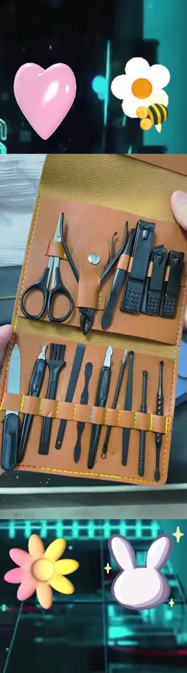 Pengetip Kuku Set Pemotong Kuku CutterSet Manicure Nail Clippers Pengilat SetCutter Scissors Kit ketip Black Pedicure