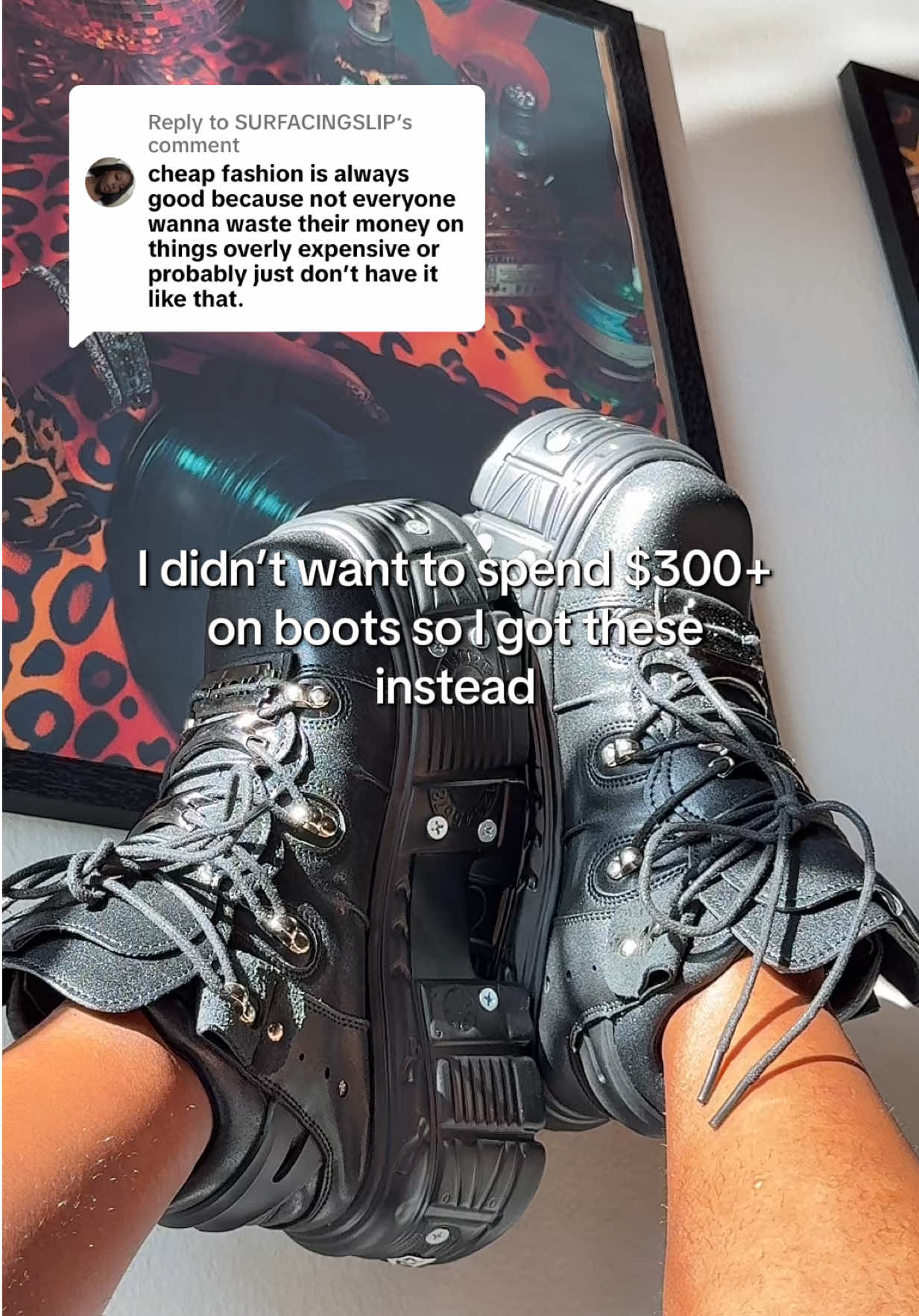 Replying to @SURFACINGSLIP  you get it! Like in this economy?!! It would be crazy to spend $300+ on boots!!!! #gothicstyle #gothboots #gothicgirl #gothicfashion #platformboots 