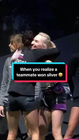 The moment you find out your teammate won silver! No matter if it’s your first medal or the ninth gold, these moments are the emotions it’s all about 🫶 
 #priceless #oneteam 🎥 IFSC