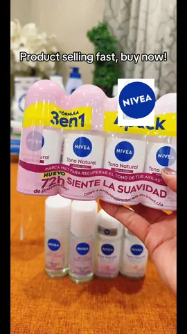 Nivea Tono Natural Deodorant 4 pack Satin Effect deodorant Nivea Tono natural desodorante efecto satin para aclaramiento #tiktoklive #tiktokshoprestock #creatorsearchinsights #foryoupage #nivea 