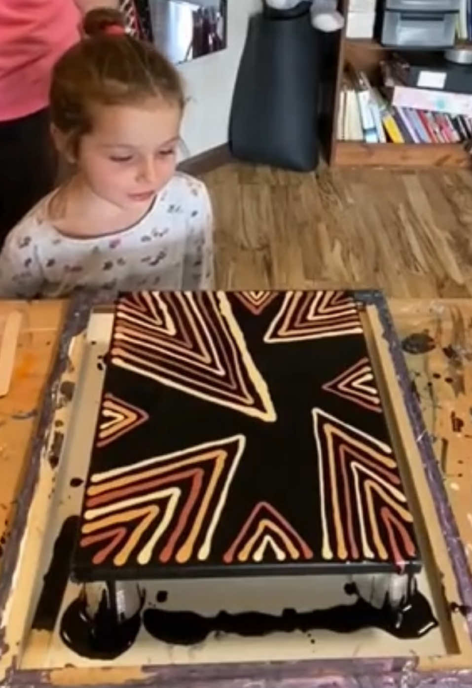 #onthisday from 2020, my daughter and my biggest fan left alone with a wet painting ❤️