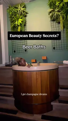 European beauty secrets: Beer? Yes Beer baths were first used in the 1800s by the Czech Republic as a way to tighten, hydrate and smooth skin. It was also used to relieve stress. But would YOU do this? I was hesitant at first, but after learning that I'm not taking a bath in corner store beer, but herbs and hops, I see the vision now. Location Oakwell Beer Spa #spaday #wellnesstravel #beautysecrets 