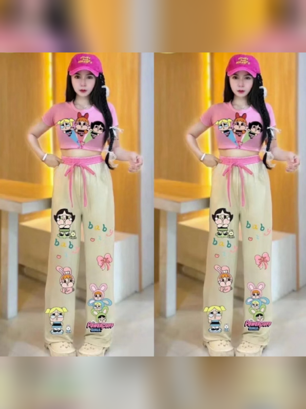 ชุดเซ็ท2ชิ้น ชุดเซ็ทการ์ตูน เสื้อครอป กางเกงขายาวมีกระเป๋าข้าง ผู้หญิง พิมพ์ลายการ์ตูนน่ารักๆ 179฿ #เสื้อผ้าแฟชั่นผู้หญิง #เสื้อครอป #พร้อมส่ง #สนใจทักข้อความเลยค่ะ 