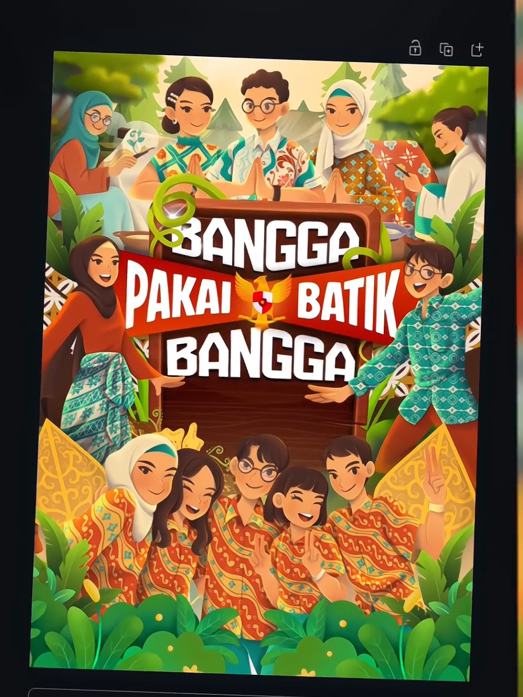 Ini beda nih🤏 yg mau templatenya cuma 30k aja bisa cek bio #templatecanva #postercanva #haribatiknasional #jokiposter #genz 