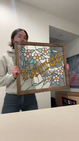 I finished my tattoo stained glass sign tonight woohooooo