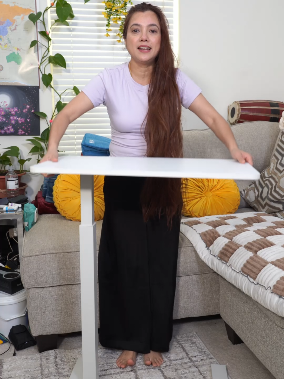 Overbed Bedside Table with Wheels, Adjustable Hospital & Home Use Bed Table, Rolling Laptop Table #rollingtable #bedtable #laptoptable #adjustabledesk #tiktokshopcreatorpicks 