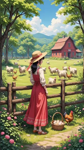 A Peaceful Tea Time in a Countryside Garden | Relaxing Ghibli Style Animation Step into a tranquil countryside garden where roses bloom and chickens wander freely. A gentle afternoon tea scene unfolds beside a cozy ivy-covered cottage, bringing peace, warmth, and Ghibli-inspired charm. Perfect for relaxation, focus, or simply enjoying a moment of calm. 🌸🍵🐓 #ghiblistyle #peaceful #countrysidelife #moonlight #cozyanime 
