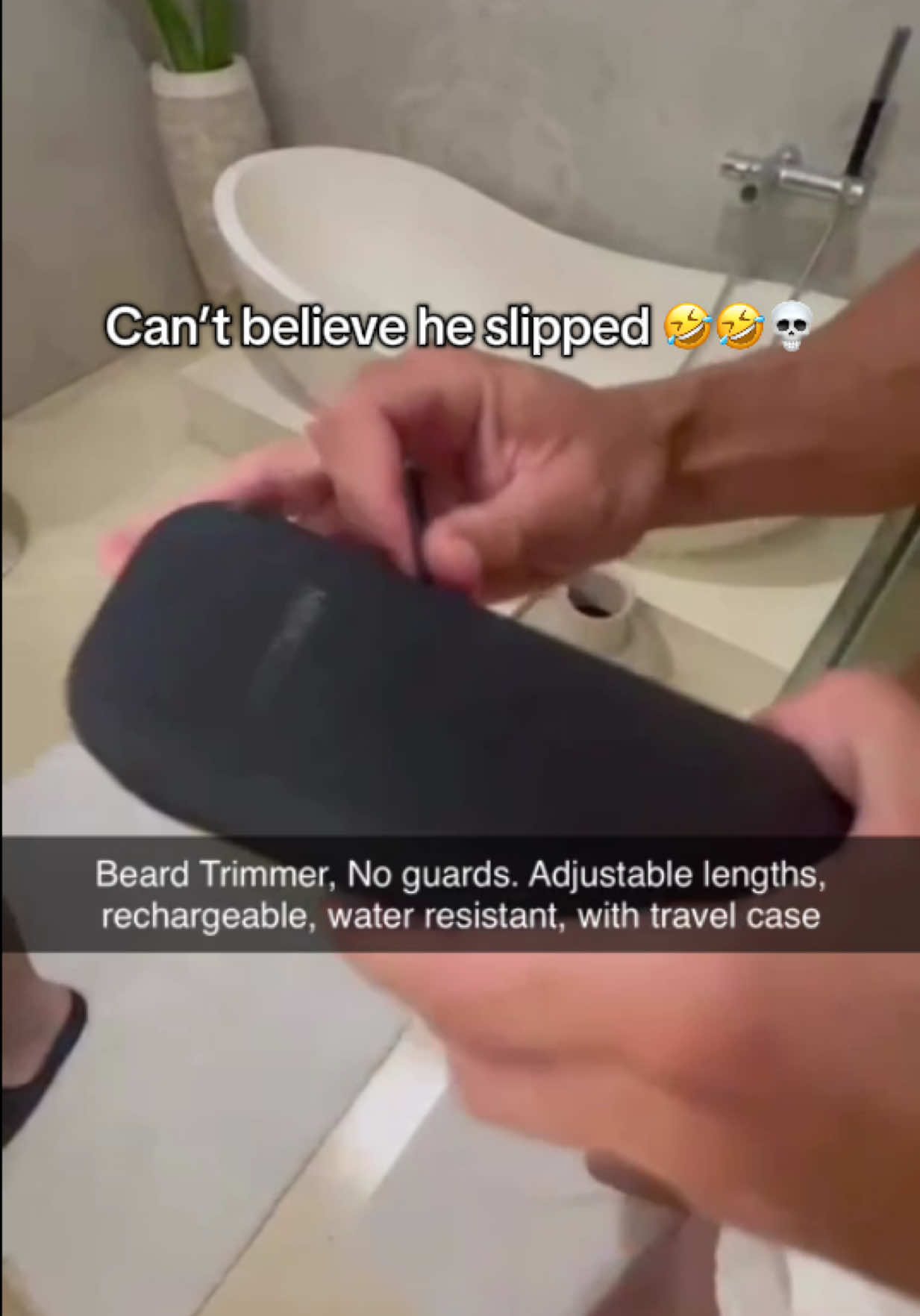 Manscaped beard hedger trimmer is the best for travel, saving space, making beard trimming convenient, fast, and easy. It’s rechargeable with adjustable guard. Water resistant so easy to clean and comes with a travel case