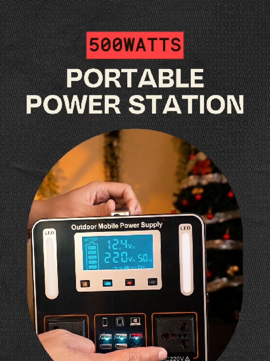 500W Portable Power Station 288000mAh with Solar Panel – Powers Lights, Fan & Mini Ref During Brownouts #PortablePowerStation #SolarGenerator #EmergencyPower #BrownoutSolution #MiniFridge