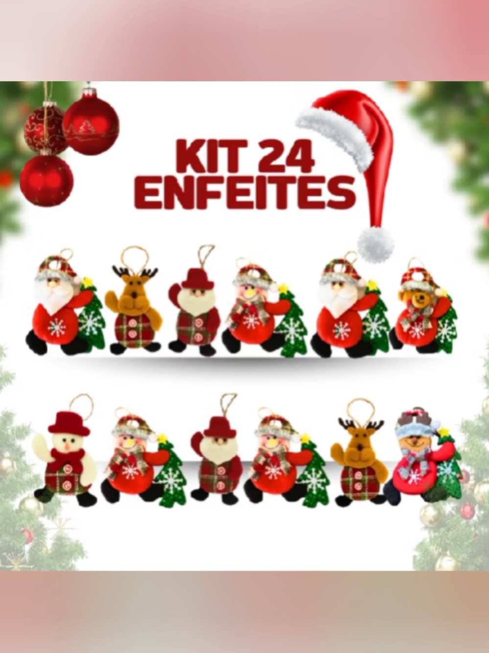 ✨️ Kit Enfeites Árvore De Natal Luxo Para Pendurar Papai Noel Boneco Pelúcia De Neve Personagens Natalinos Para Decoração. 📌 Link 👇  https://s.shopee.com.br/3VbBmXw3d8 #enfeitesdenatal #natal #decoracaodenatal #enfeitenatalino 