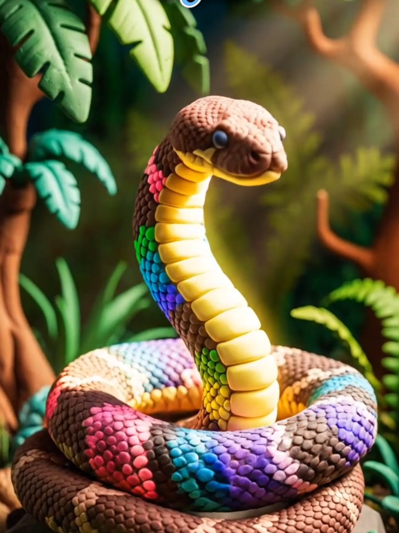 ular pelangi atau rainbow boa adalah ular yang sisiknya berwarna warni saat terkena sinar matahari #creatorsearchinsights #claymation #faktamenarik #ular #rainbowboa 
