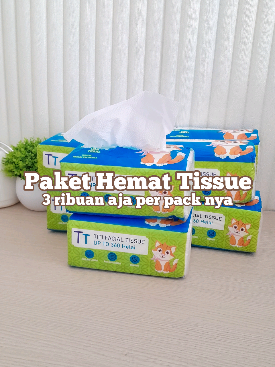 Beli tissue gak harus mahal, yang pentingtuh udah BPOM dan HALAL juga.. kaya tissue TITI ini, cuman 3 ribuan aja udah dapet sepak tissue yg isinya 360 helai😍 #irt #iburumahtangga #tissue #tissuemurah #promo 