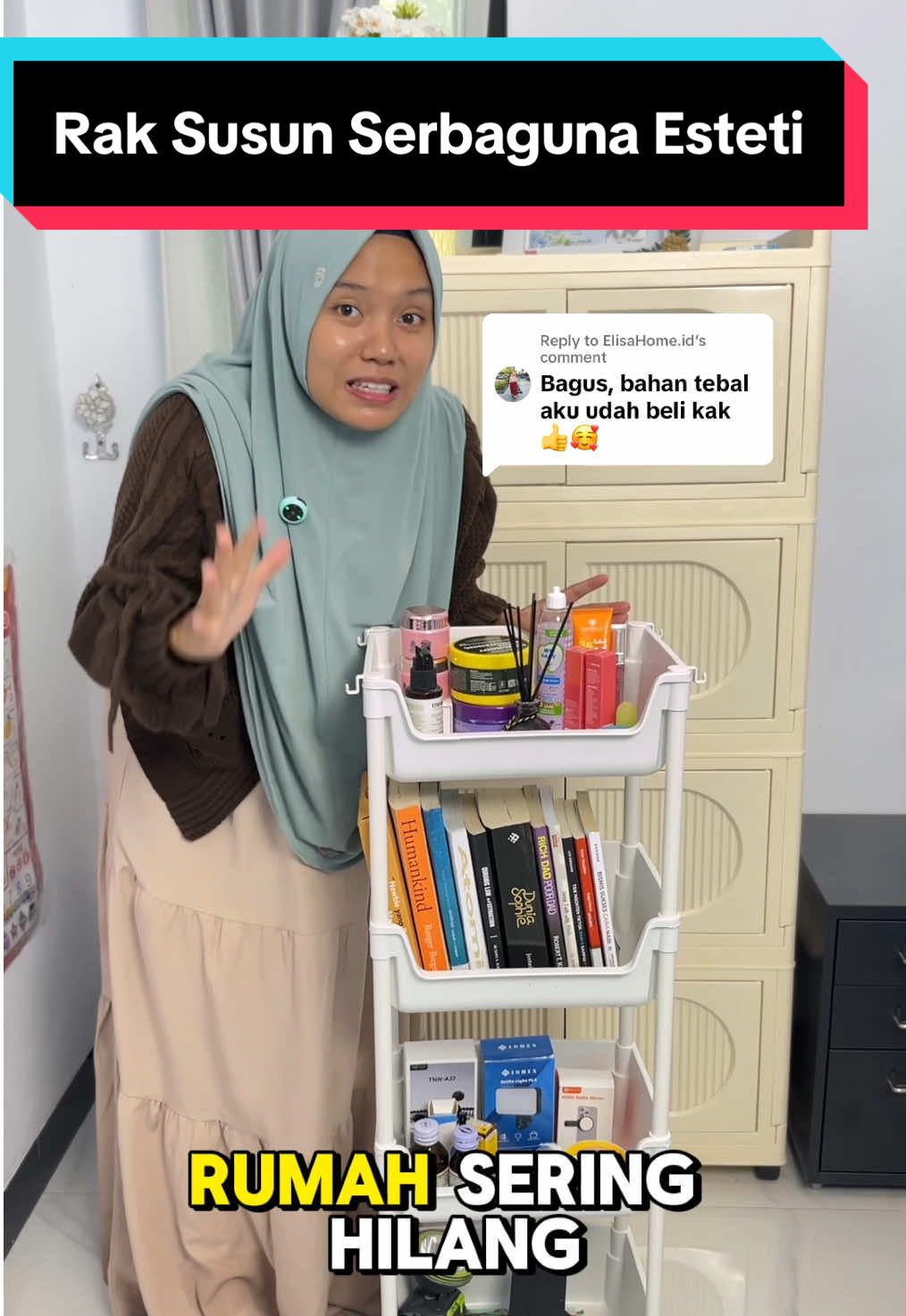 Replying to @ElisaHome.id Perintilan kecil berantakan? pakai rak susun plastik bahan tebal ini aja, jadi rapi & esetetik pula & harganya whort it parah bun. #raksusun #raksusunestetik #rakbayi #rakbayinewborn #rakbarang 