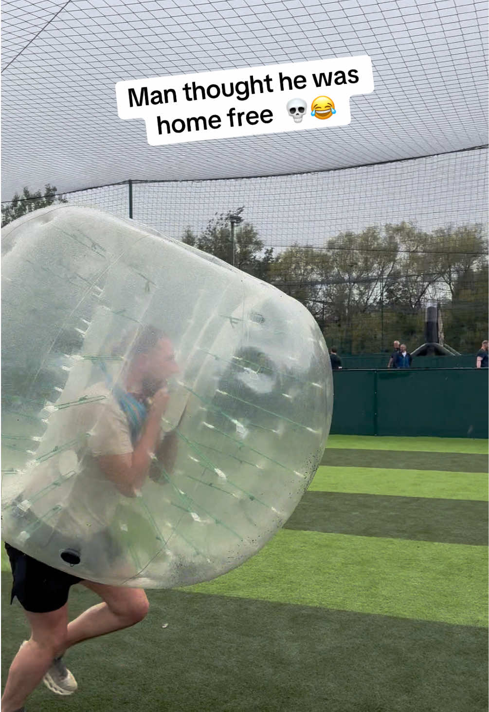 Almost my guy 😅😂 #spartacusbubblesoccer #footballfunny #viralvideos #zorbing #bubblefootball 