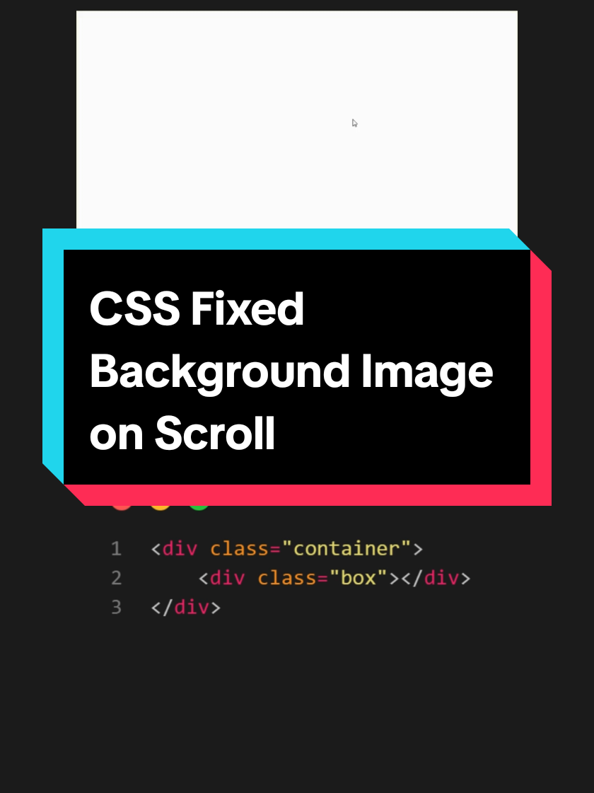 CSS Fixed Background Image on Scroll #csstips #htmlcss #learncss #cssanimation #LearnOnTikTok 
