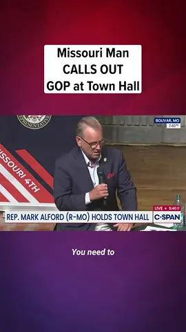 🇺🇲 Missouri Man FED UP with Rep at Town Hall. #usa usa