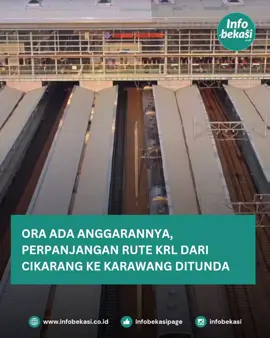 Kementerian Perhubungan (Kemenhub) menunda proyek perpanjangan rute Kereta Listrik (KRL) ke Karawang. Direktur Lalu Lintas dan Angkutan Kereta Api Direktorat Jenderal Perkeretaapian (DJKA) Kemenhub, Arif Anwar mengatakan, penundaan proyek tersebut, karena keterbatasan anggaran. Ia mengungkap bahwa proyek tersebut membutuhkan biayanya yang tidak sedikit. Hal itu, karena perpanjangan rute KRL ke Karawang membutuhkan elektrifikasi. Sementara, elektrifikasi saat ini baru sampai Stasiun Cikarang. Warga yang hendak ke Karawang dari Stasiun Cikarang saat ini harus melanjutkan perjalanan menggunakan kereta lokal. 
