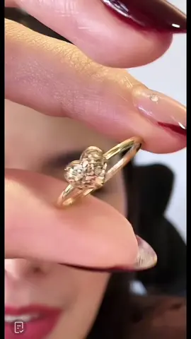MJM 18K Gold Mini Heart Diacut ring#18karatsaudigold #realgold #fyp #goldring #solidgold #diacutring #18karatsaudigold #18kjewelry