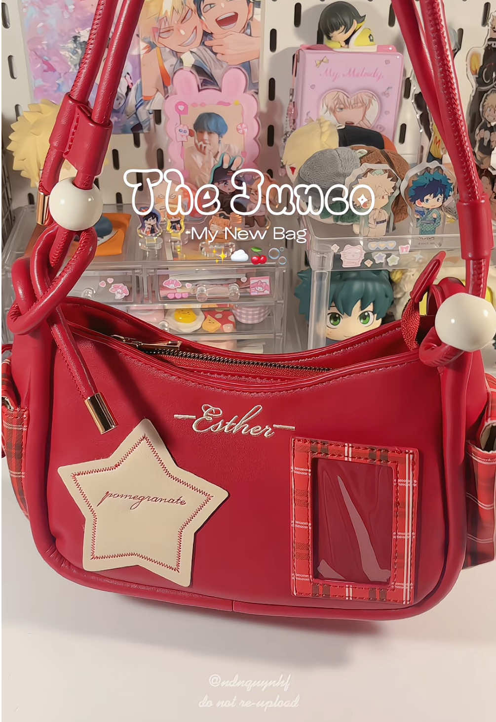 Em màu đỏ này xinh quá trời lun🍒 #unboxing #thejunco #bag #tuixach #tuideocheo 