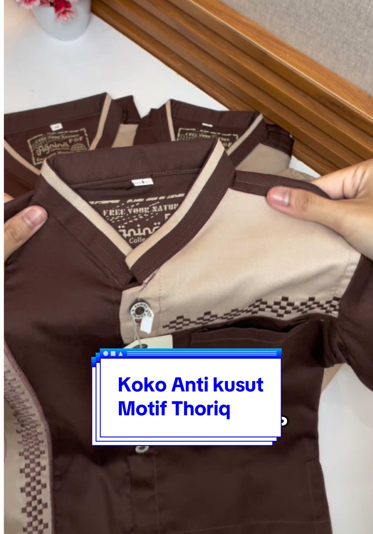 Koko anti kusut, bahan premium adem nyaman di Pakai, dari Agnina Collection 🥰 #kokocoupleayahdananak #kokoanaklakilaki #kemejakokopria #fashionmuslim #fyp 