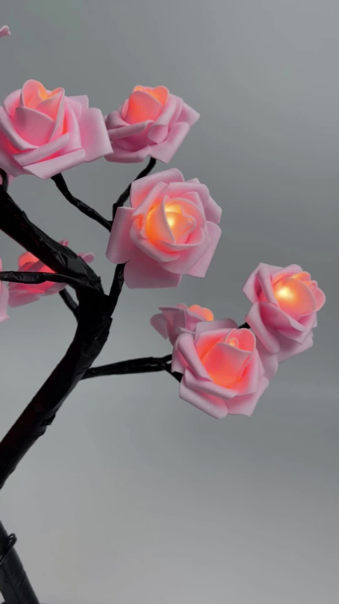 Rose Flower Design Tree Night Light, USB Powered Table Lamp, Room Lights for Bedroom, Versatile Holiday Decoration Lights For Indoor Bedroom, Valentine's Day Gift, Home Decor, Decorative #christmastree #christmaslights #holidaylights #christmastrees #roomdecoration #christmasdecoration #lightingdecor #ledchristmastree #outdoordecorations #holidaydecorations