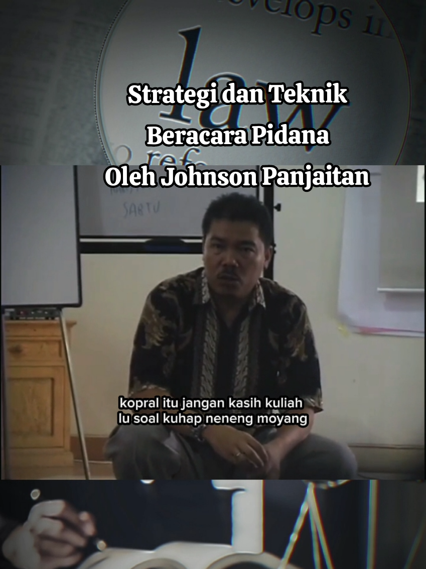 Strategi dan Teknik Beracara Pidana Oleh Johnson Panjaitan. Full Video di Youtube @Perkumpulan ELSAM #hukum #mahasiswa #polisi 