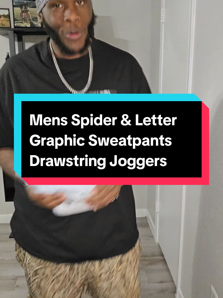Mens Spider & Letter Graphic Sweatpants Drawstring Joggers #sweatpants #joggers #pants #falldealsforyou #fallfashion 