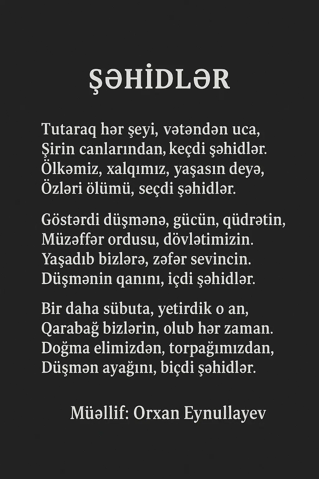 Allah bütün şəhidlərimizə rəhmət eləsin.  #azərbaycan #qarabağ #şəhidlər #verseoftheday #fyp 