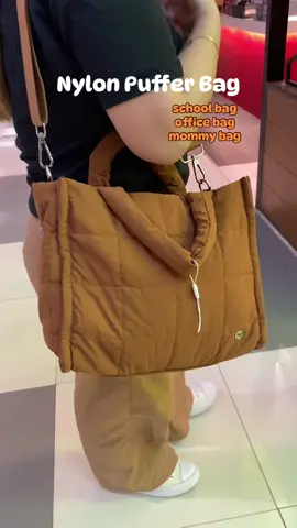 Nylon puff waterproof bag for men and women. Nylon bag for daily errands. #bag #nylonbag #officebag #schoolbag #bagforwomen @MUMUSELECT PH 