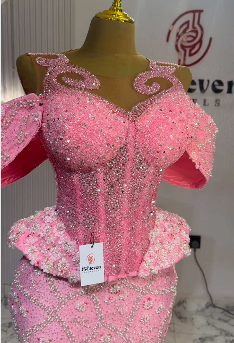 A masterpiece in pink 💗😍 Detailed to perfection, tailored for queens. If pink is your color, drop a 💗 in the comments! ✂️✨?? #8elevenapparels #fashiondesigner #owanbeparries #MadeWithLove #fyp 
