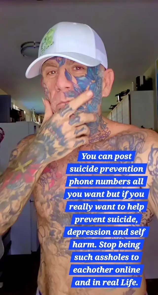 You can post a suicide prevention phone numbers all you want but if you really want to help prevent suicide, depression and self harm. stop being such assholes to eachother online and in real life. no need for all that negative crap. we should do better 😁