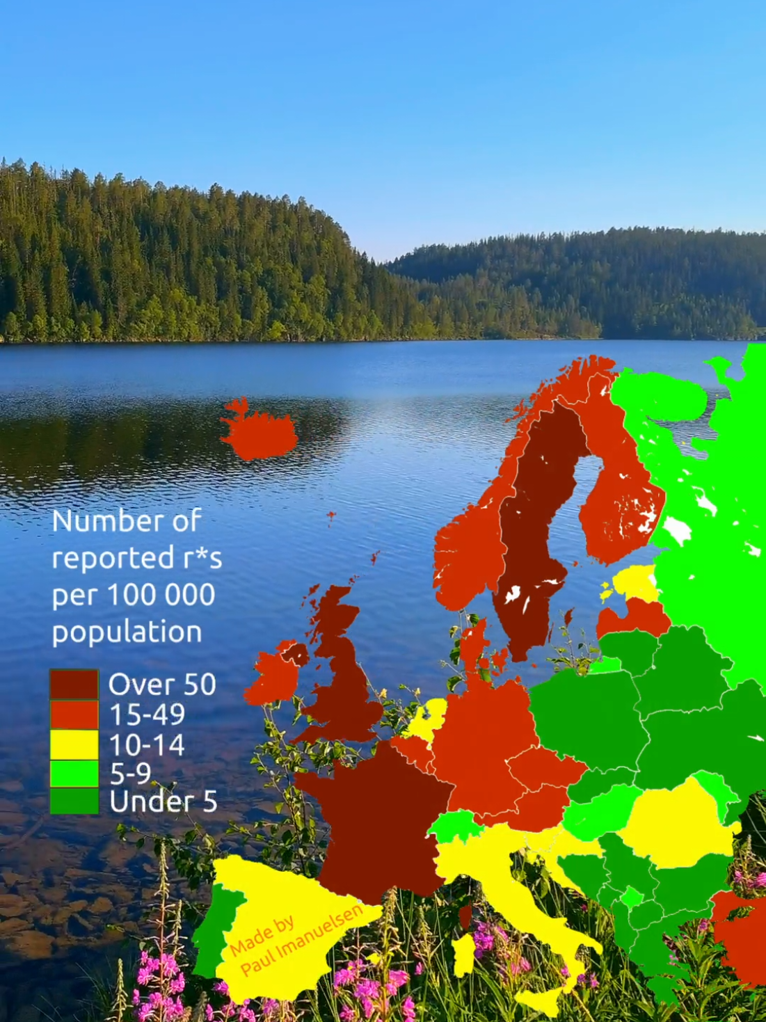 This map shows the safest countries in Europe for women. #europe #fyp 