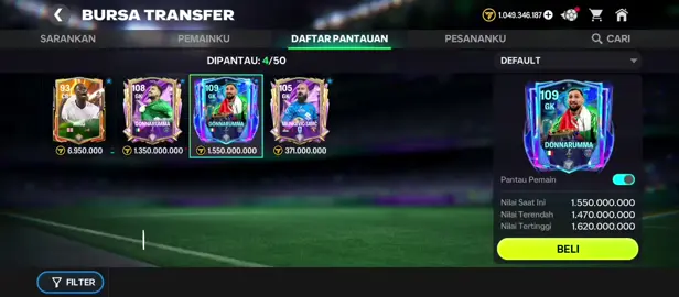 beli donnarumma ovr108 apa 109 ya 