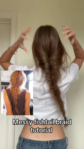 Perfect messy braid for this fall shirt from @In Print We Trust #fishtail #fishtailbraid #fishtailbraidtutorial #braid #braidtutorial  Fishtailbraid, fishtailbraid tutorial, fish tail braid hairstyle