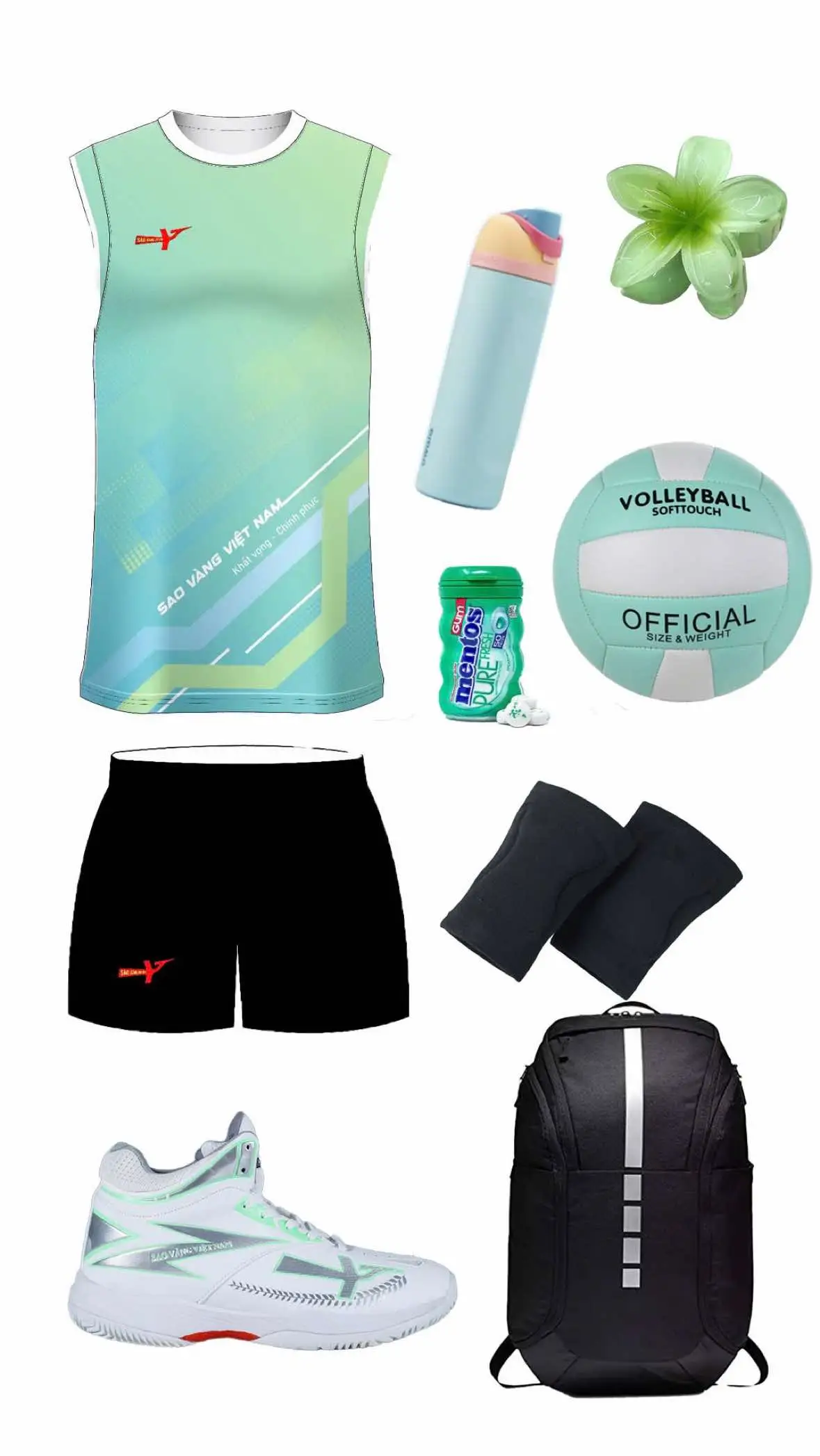 Mint volleyball outfit 🟢⚫️  #saovangvietnam #outfit #outfitvolleyball #giaysaovang #xuhuong #quanaothidau 
