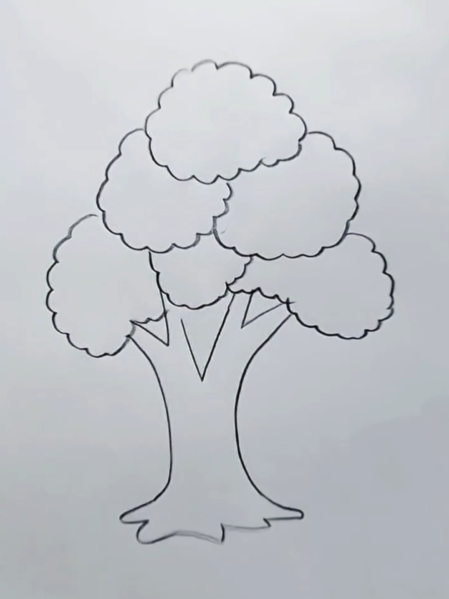 How to draw a tree#drawing #Foryou #artistsoftiktok #arteducation #trending 